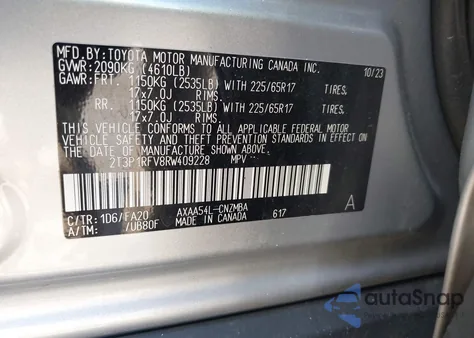 2024 Toyota Rav4 Xle from USA, damaged, VIN 2T3P1RFV8RW409228
